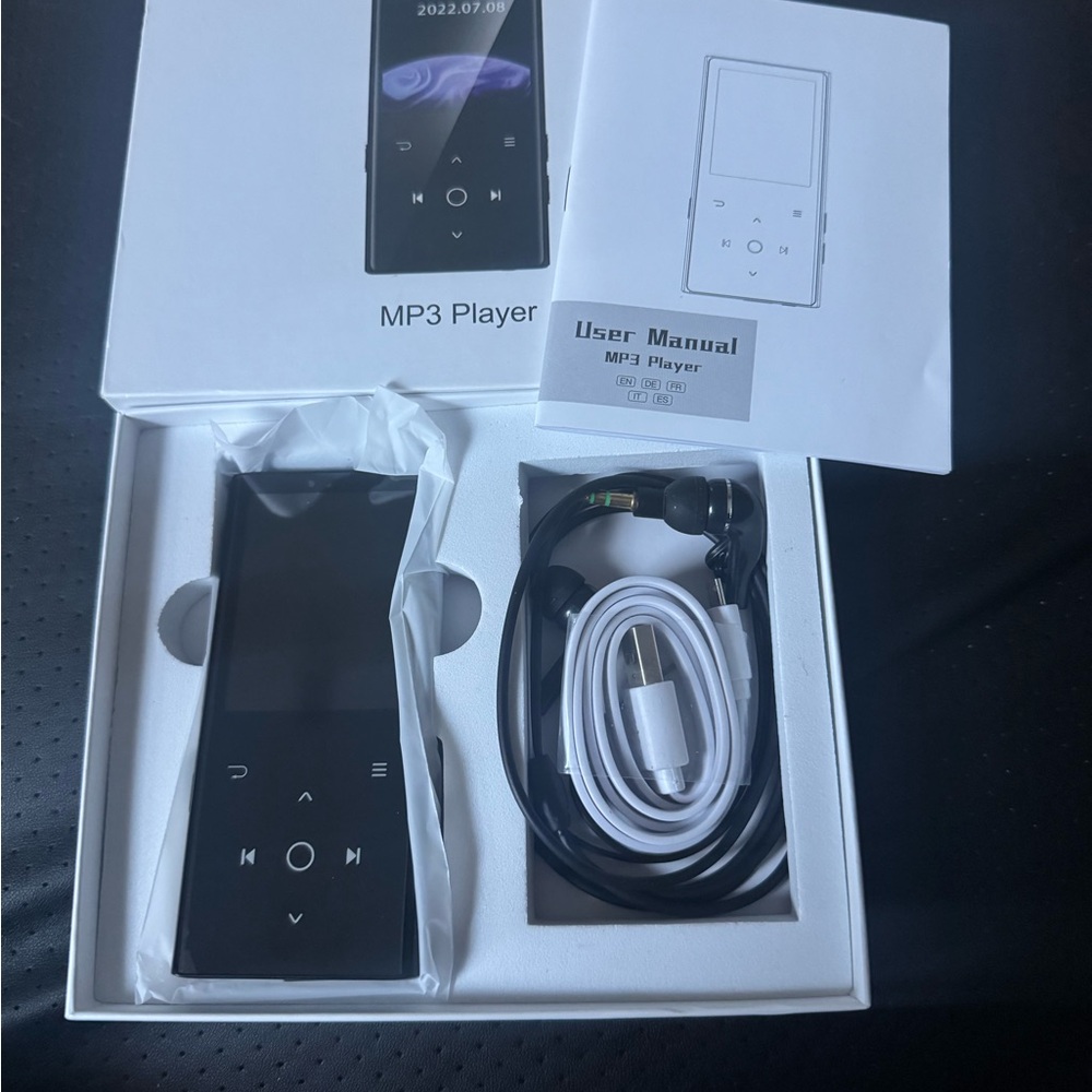 Black MP3 Player with Earphones